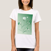T-shirt Fleurs Blanches Et Vertes (Devant)