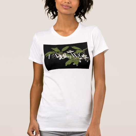 T-shirt Fleurs blanches minuscules HAMbyWG (Devant)