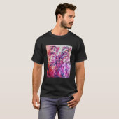T-shirt FLEURS BLANCHES rose vif pourpre blanc (Devant entier)