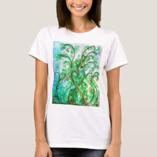 T-shirt FLEURS BLANCHES vert vif bleu jaune