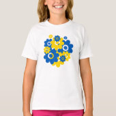 T-shirt Fleurs bleu et jaune (Devant)