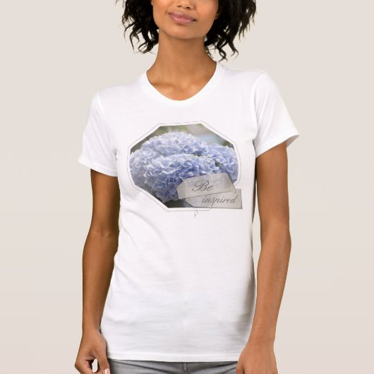 T-shirt Fleurs bleues d'hortensia de diamant (Devant)