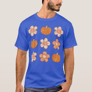 T-shirt Fleurs Boho et Citrouille Halloween Vibes Éffrayan