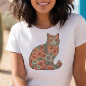 T-shirt Fleurs, Chat, Fleur Fleur Chat, Fleurs et Chat