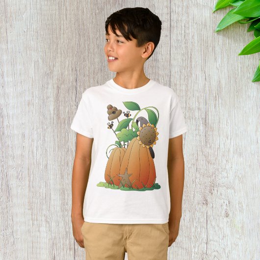 T-shirt Fleurs citrouilles Et Abeilles