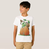 T-shirt Fleurs citrouilles Et Abeilles (Devant entier)