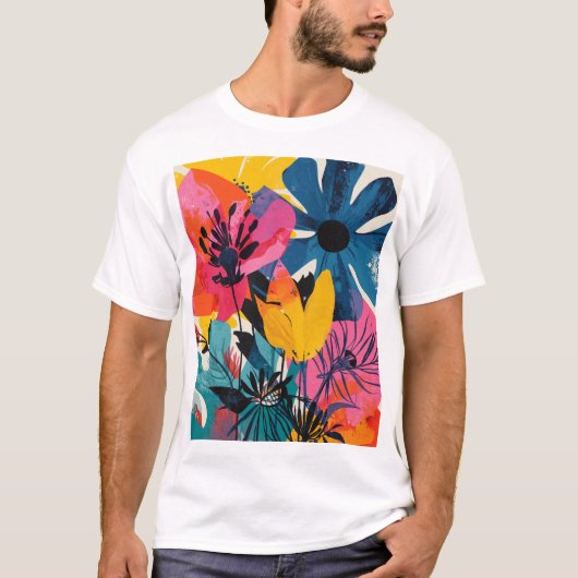 T-shirt Fleurs colorées (Devant)