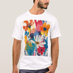T-shirt Fleurs colorées