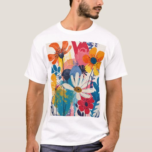 T-shirt Fleurs colorées (Devant)