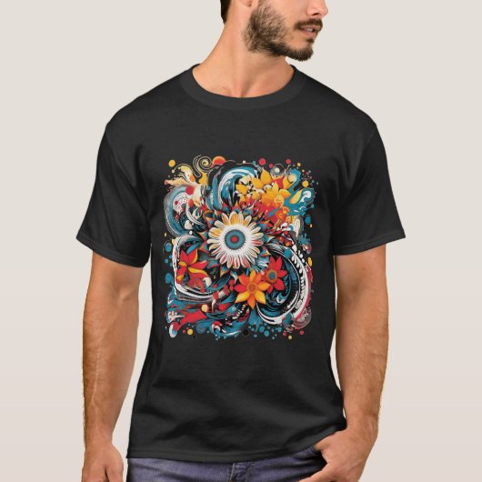 T-shirt Fleurs colorées (Devant)