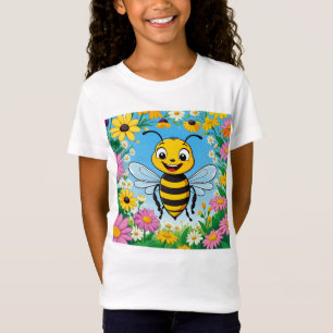 T-Shirt Fleurs colorées d'abeille de dessin