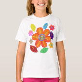 T-shirt Fleurs colorées Feuilles (Devant)