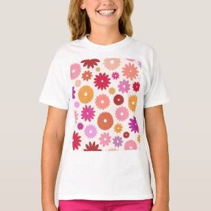 T-shirt Fleurs Colorées Grand Motif