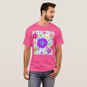 T-shirt Fleurs colorées Motif (Devant entier)