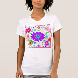T-shirt Fleurs colorées Motif