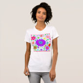T-shirt Fleurs colorées Motif (Devant entier)
