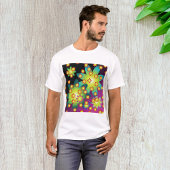 T-shirt Fleurs colorées rétro