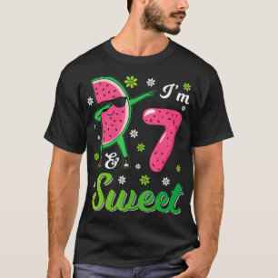 T-shirt Fleurs Dabbin de pastèque Joyeux anniversaire J'ai