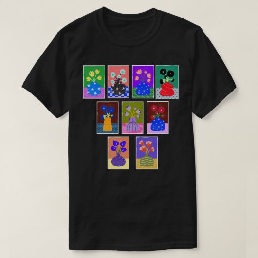 T-Shirt Fleurs dans des Vases (Design devant)