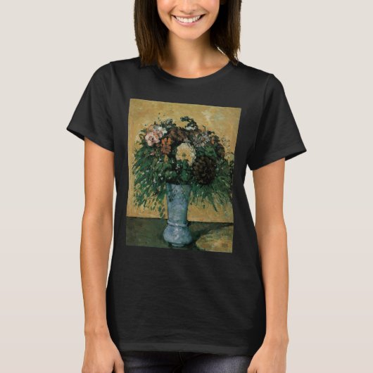 T-shirt Fleurs dans un Vase Bleu par Paul Cezanne Art Vint (Devant)