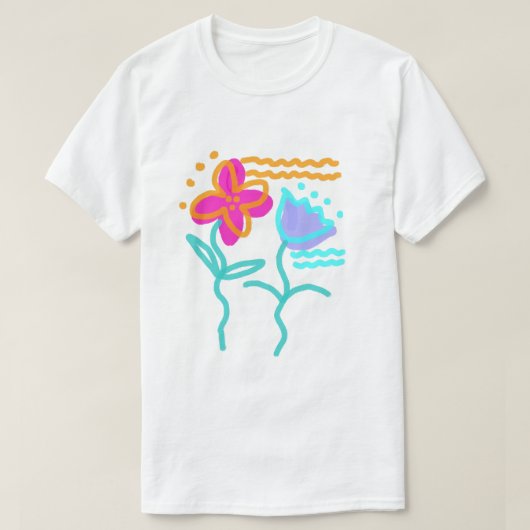 T-shirt Fleurs Danseuses Art Abstrait à Porter (Design devant)