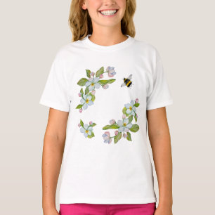 T-shirt Fleurs d'aquarelle des arbres du jardin et des bou