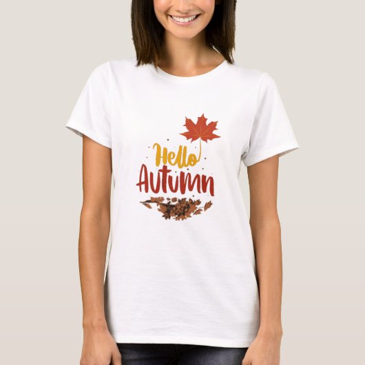 T-shirt Fleurs d'automne orange (Devant)