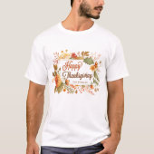 T-shirt Fleurs d'automne Thanksgiving de la réunion famili (Devant)