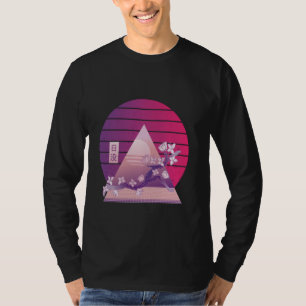 T-shirt Fleurs de cerisier à vagues pyramide gradient de c