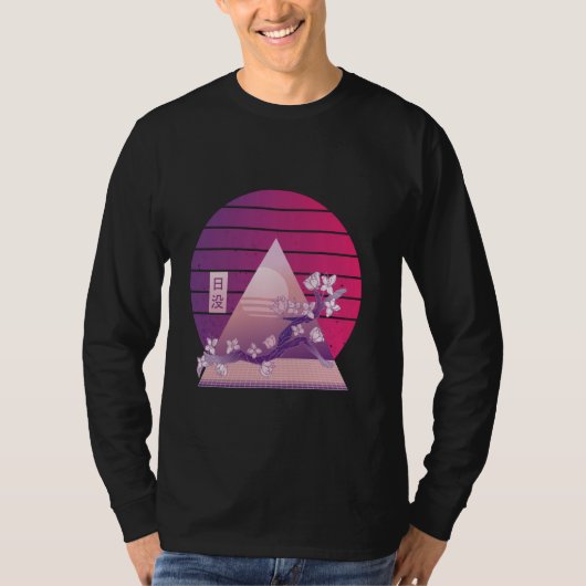 T-shirt Fleurs de cerisier à vagues pyramide gradient de c (Devant)
