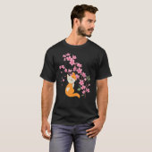 T-shirt Fleurs de cerisier Chat Cherryblossom japonais (Devant entier)