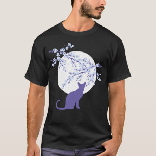 T-shirt Fleurs de cerisier SAKURA Pleine lune Chat 3 T-shi