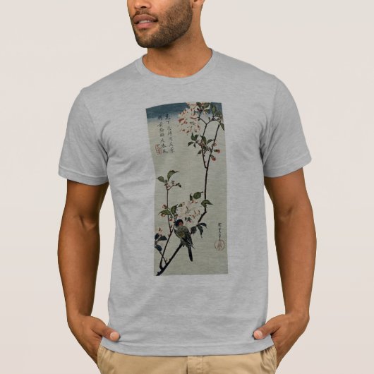 T-shirt Fleurs de cerisiers et petits oiseaux (Devant)