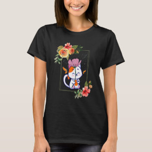 T-shirt Fleurs de chats Cottagecore 1