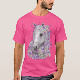 T-shirt Fleurs de cheval Équitation Propriétaire de cheval