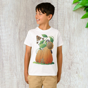 T-shirt Fleurs de citrouille et abeilles