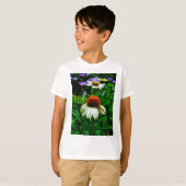 T-shirt Fleurs de cônes blanches et orange (Devant entier)