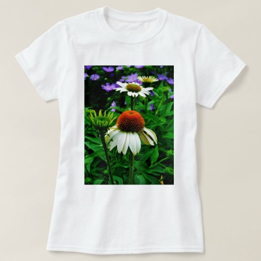 T-shirt Fleurs de cônes blanches et orange (Design devant)