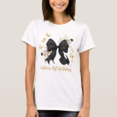 T-shirt Fleurs de Coquette Noir Anniversaire  (Devant)