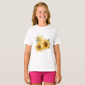 T-shirt Fleurs de couleur aquarelle (Devant entier)