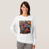 T-shirt Fleurs de Crochet Artistique (Devant entier)