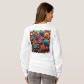 T-shirt Fleurs de Crochet Artistique (Dos entier)