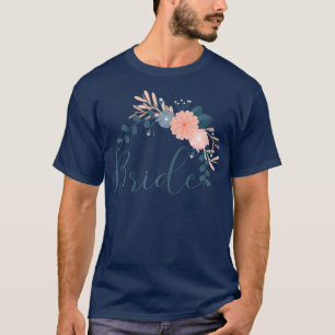 T-shirt Fleurs de fête de mariée de stagiaire de femmes Ma