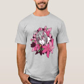 T-shirt Fleurs de fille Anime (Devant)
