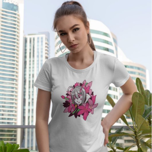 T-shirt Fleurs de fille Anime