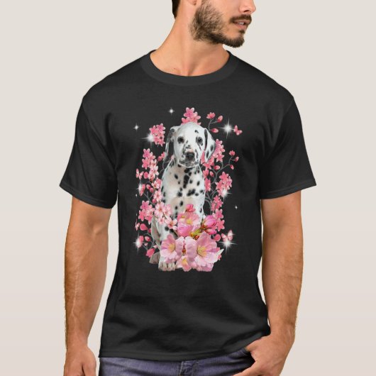 T-shirt Fleurs de fleurs de cerisier dalmate (Devant)