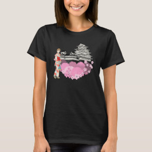 T-shirt Fleurs de fleurs de cerisier et Japonaise fille ja