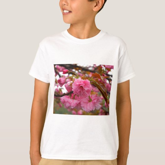T-shirt Fleurs de fleurs de cerisier rose chaud (Devant)