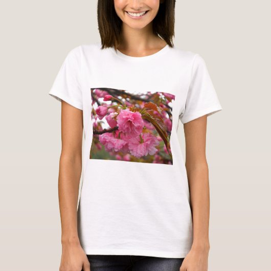 T-shirt Fleurs de fleurs de cerisier rose chaud (Devant)