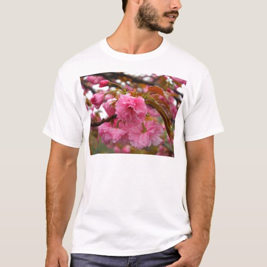 T-shirt Fleurs de fleurs de cerisier rose chaud (Devant)